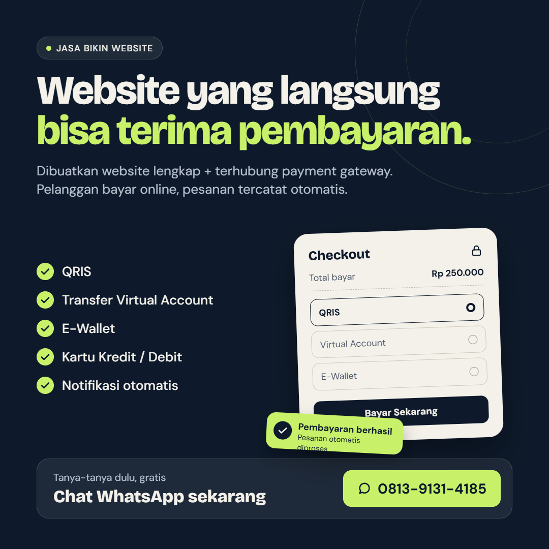 Jasa Bikin Website Connect Payment Gateway
